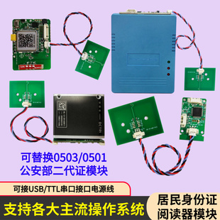二代证身份阅读器华视精伦嵌入式读卡器模块0503模组SDK开发通用