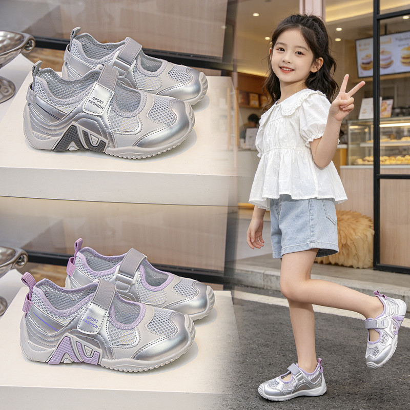 儿童凉鞋2026夏季新款女童软底透气镂空运动鞋女孩休闲百搭单网鞋