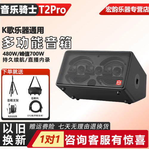 音乐骑士旗舰店T2pro户外乐器音箱直播唱K歌路演电吹管萨克斯音响