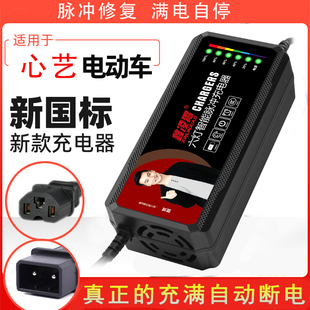 适用新国标心艺可人电动车充电器48V20AH60V72V20AH凤凰两针充电