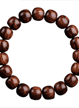 海南黄花梨手串单圈高油皮山水纹