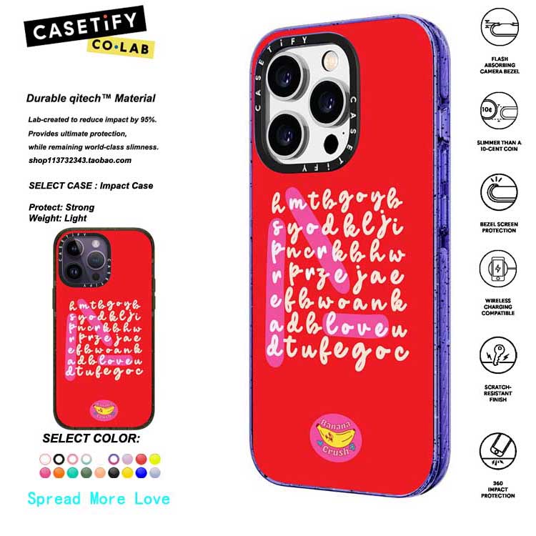 香港代购 CASETiFY  Spread More Love适用iphone15/14/13/12/11Pro/Max手机壳 3C数码配件 手机保护套/壳 原图主图