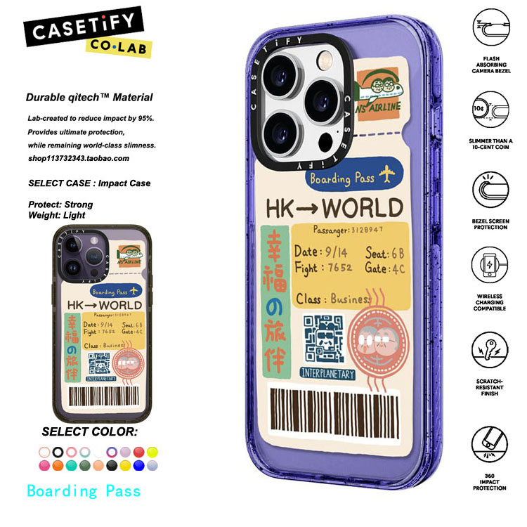 香港代购 CASETiFY Boarding幸福旅行适用iphone14/13/12ProMax 3C数码配件 手机保护套/壳 原图主图