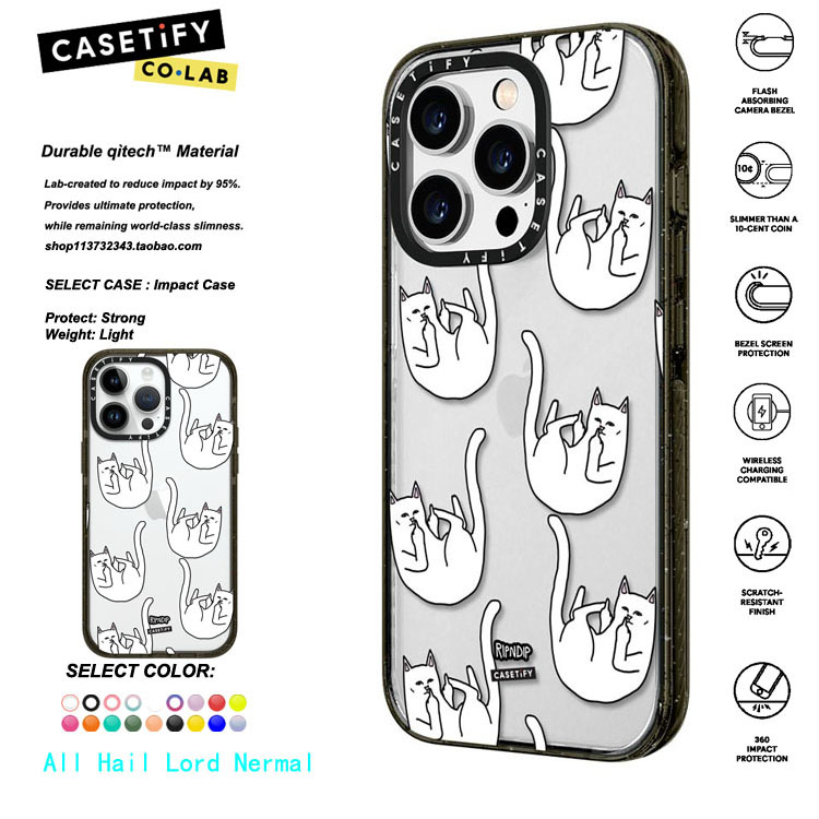 香港代购 CASETiFY Falling Nermal白色猫咪适用iphone14/13/12/11Pro/Max 3C数码配件 手机保护套/壳 原图主图