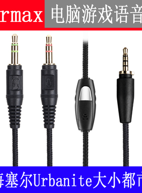 Earmax森海塞尔 大都市人 Urbanite 小都市人 电脑语音游戏耳机线