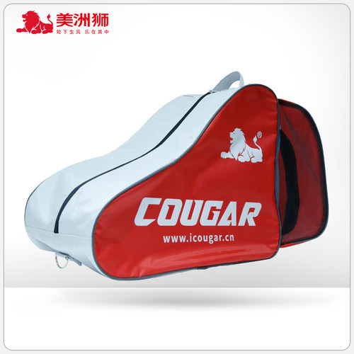 美洲狮轮滑鞋单肩背包轮滑鞋包红色冰袋MD003