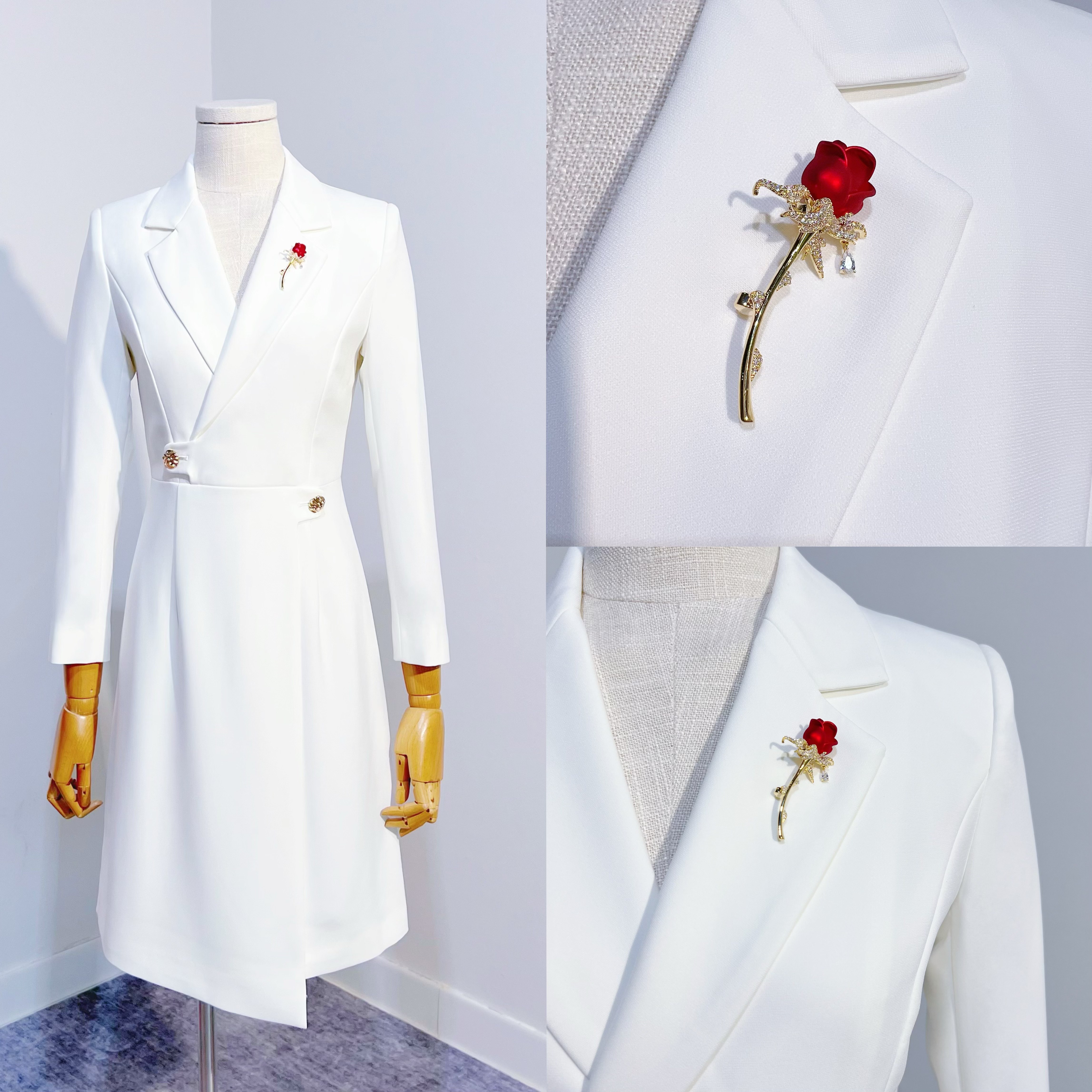 播音艺考服装女西装裙秋冬新款面礼服定制/加工