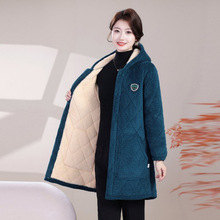 中老年睡衣女款2025新款上衣单件妈妈加绒加厚中长款保暖家居服冬