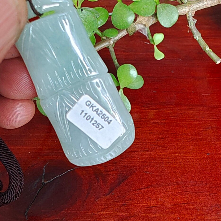 缅甸天然翡翠挂件糯冰种玉竹子竹报平安A货国风吊坠保真现货实拍