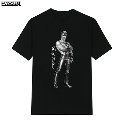 芬兰的汤姆Tom of Finland浪漫艺术电影角色皮裤制服短袖T恤男女