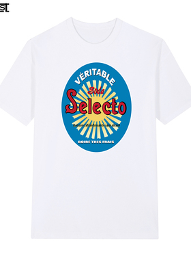 Novelty Selecto Algeria标志Boire Tres Frais法语短袖T恤男女
