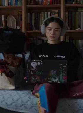 好东西宋佳谁在乎who cares管他呢电影短袖T恤男女字母英文黑白