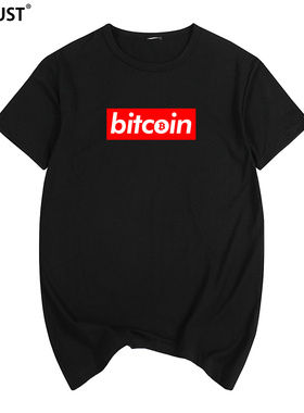 BitCoin新款1嘻哈宽松风港风原宿棉情侣韩版潮学生短袖T恤男女