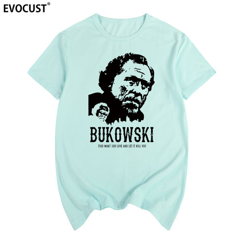 夏季美国作家诗人布考斯基Charles Bukowski学生新款短袖T恤男女