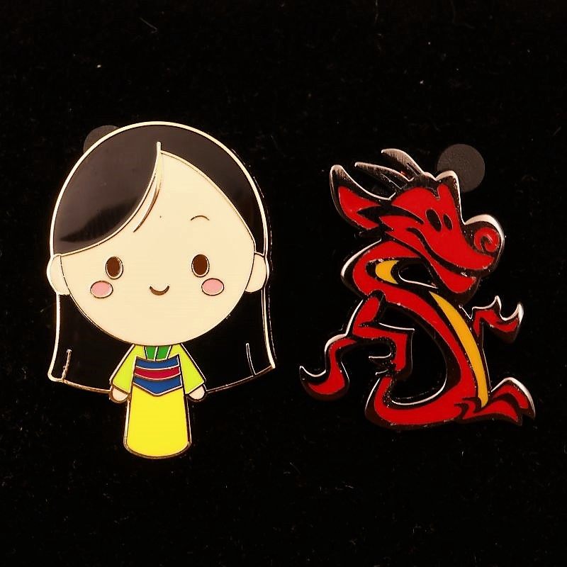 花木兰木须龙徽章卡通胸针别针勋章迪士尼徽章玩具生日礼物