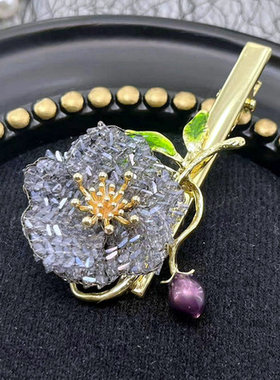 珠子编织小花瓣侧边夹合金一字夹