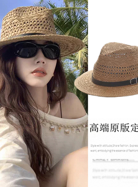 手工编织夏季镂空巴拿马草帽