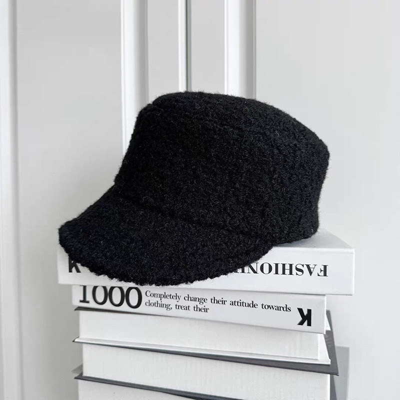 羊羔毛马术帽加厚复古鸭舌帽