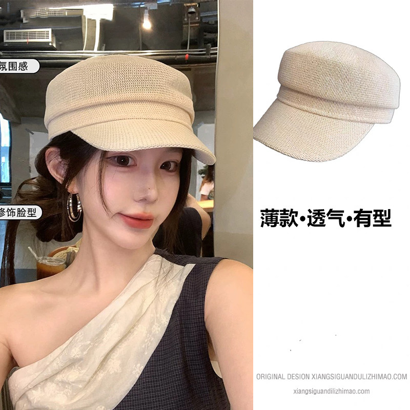 白色帽子女款2026新款平顶鸭舌帽图片