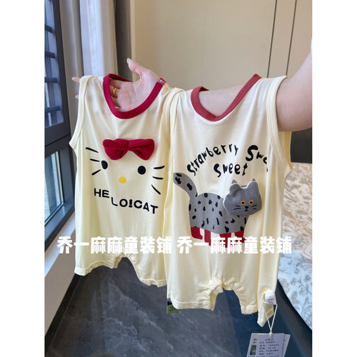 婴幼儿无袖连体衣宝宝夏季薄款外