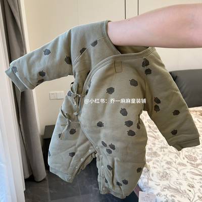 【秋冬春加厚100g】婴儿连体衣秋冬季夹棉连体衣a类婴儿夹棉加厚