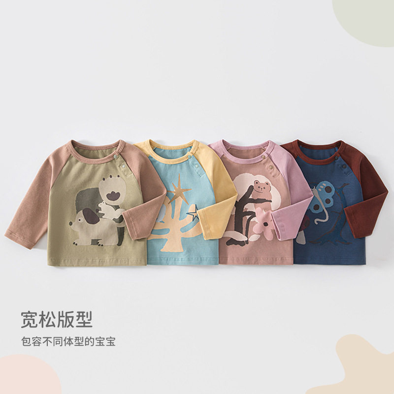 儿童长袖t桖早秋季棉氨打底衫婴
