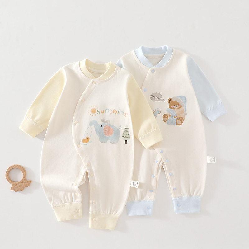 春秋款新生婴儿衣服连体衣纯棉无