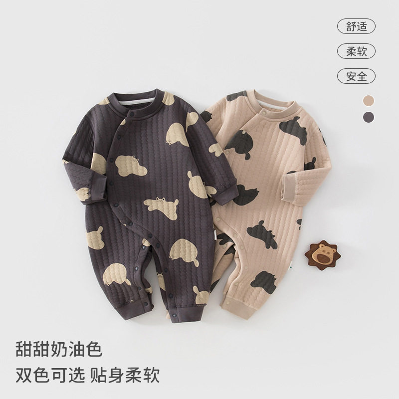 婴儿连体衣秋冬季保暖空气层哈衣