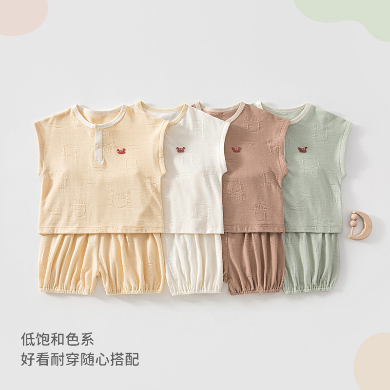 婴幼儿短袖短裤分体套装夏季薄款
