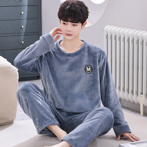 秋冬季大码法兰绒家居服两件外穿