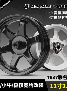 欧老师12寸轮毂改装小牛九号极核电动车电摩2.75宽胎铝合金前轮毂