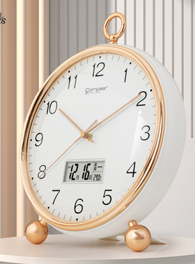 康巴丝客厅钟表简约时尚台式时钟家用座钟现代创意轻奢石英钟