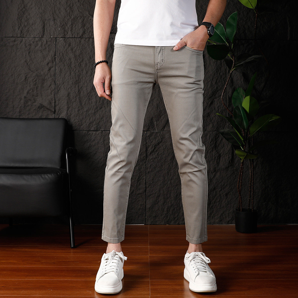 2026夏季九分休闲牛仔裤男款修身小脚弹力韩版潮流百搭9分裤子男