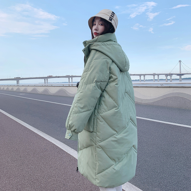 加厚中长款面包服韩版