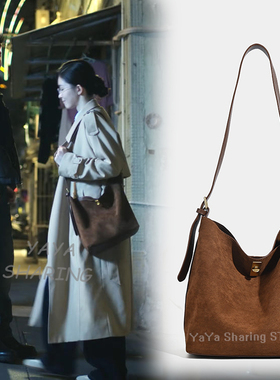 不眠日安岚文咏珊同款包包休闲通勤大容量麂皮绒包单肩包斜挎包