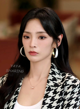 巨塔之后陈桢怡王启心同款耳环高级感麻花编织虎眼石大号耳饰耳钉