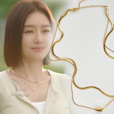 亦舞之城谭思婷秦岚同款项链复古重工双层叠戴高级感豆豆吊坠颈链