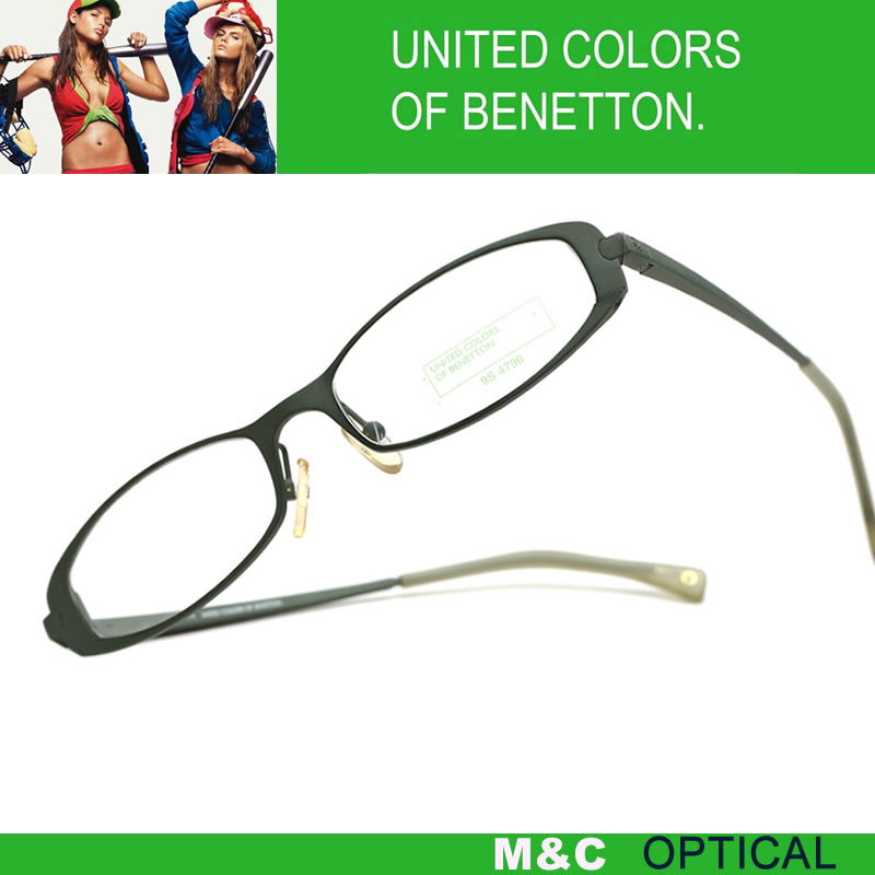 BENETTON贝纳通UCB849铝镁合金椭圆形全框休闲男女通用近视眼镜架