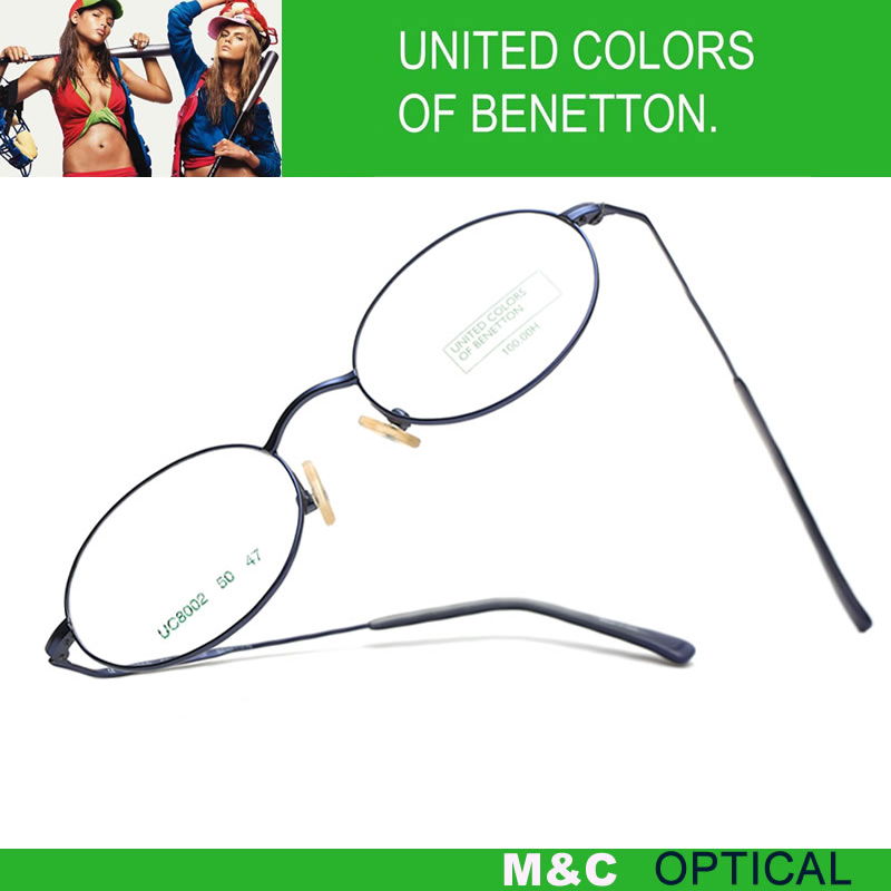 BENETTON贝纳通UC8002简约超轻圆形全框复古男女通用近视眼镜架