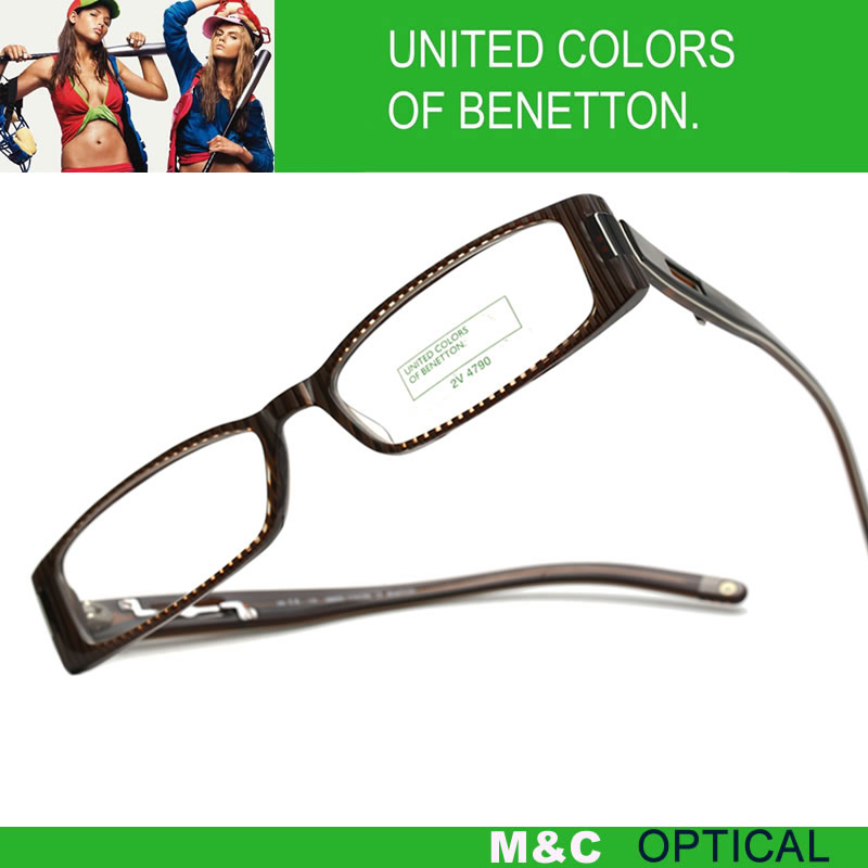 BENETTON贝纳通UCA06时尚轻盈板材方形全框男女通用近视眼镜架