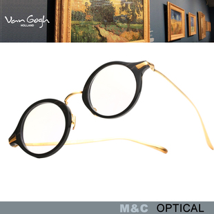 925纯银眼镜架时尚 牛角 复古全框近视眼镜框501 Gogh梵高 日本Van