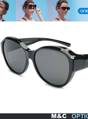 one&one偏光太阳镜套镜 复古近视眼镜男女墨镜76065 76066