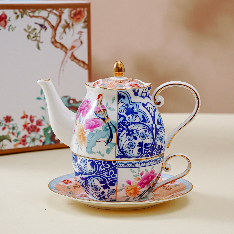 英式骨瓷养生茶壶下午茶具单人子母壶可过滤花茶茶具套装泡茶家用