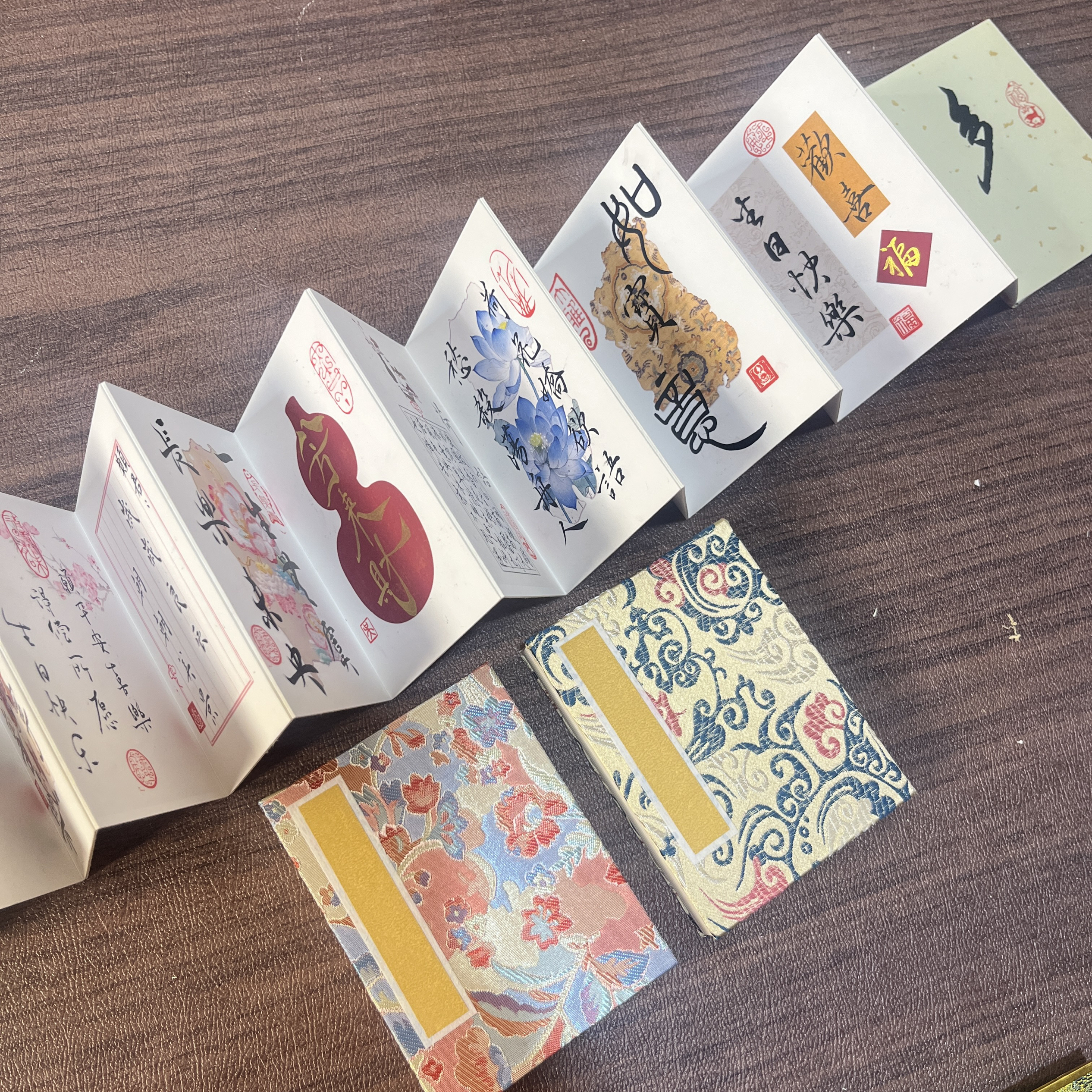 七夕快乐生日册页旅行盖章宋锦册页卡纸册页小楷半生熟空白款礼物