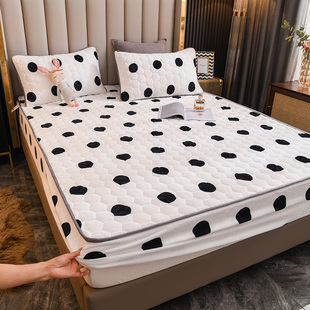 牛奶绒夹棉床笠单件珊瑚绒加厚保暖床罩全包防滑席梦思床垫保护套