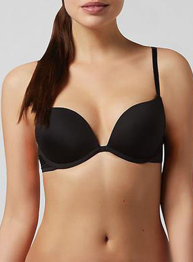 任2件包邮 欧美白色光面胸罩有钢圈上薄下厚托胸内衣低心位女文胸