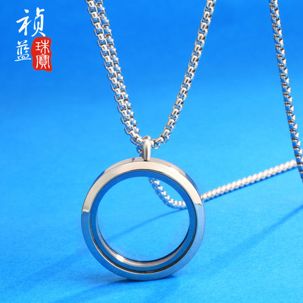 韩版相框项链 可放照片相片定制情侣吊坠配饰男女挂饰品 个性挂件