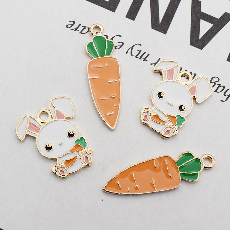 胡萝卜滴油合金项链吊坠饰品配件