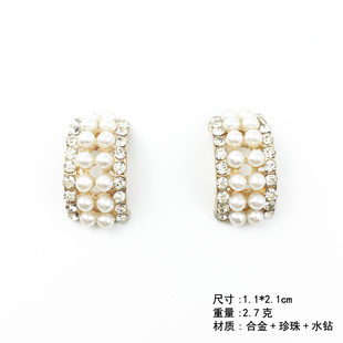 水钻珍珠弧形手工发饰材料diy饰品配件蝴蝶结花盘钻扣diy合金配件