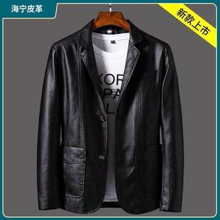 韩版 潮流男士 秋冬男士 领帅气皮夹克男修身 外套 皮衣男西装 品牌断码